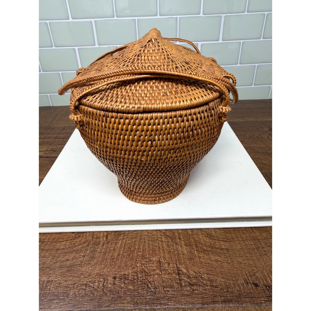 Handwoven Balinese Ata Grass Basket Purse - Vintage-Inspired - Picture 7 of 16